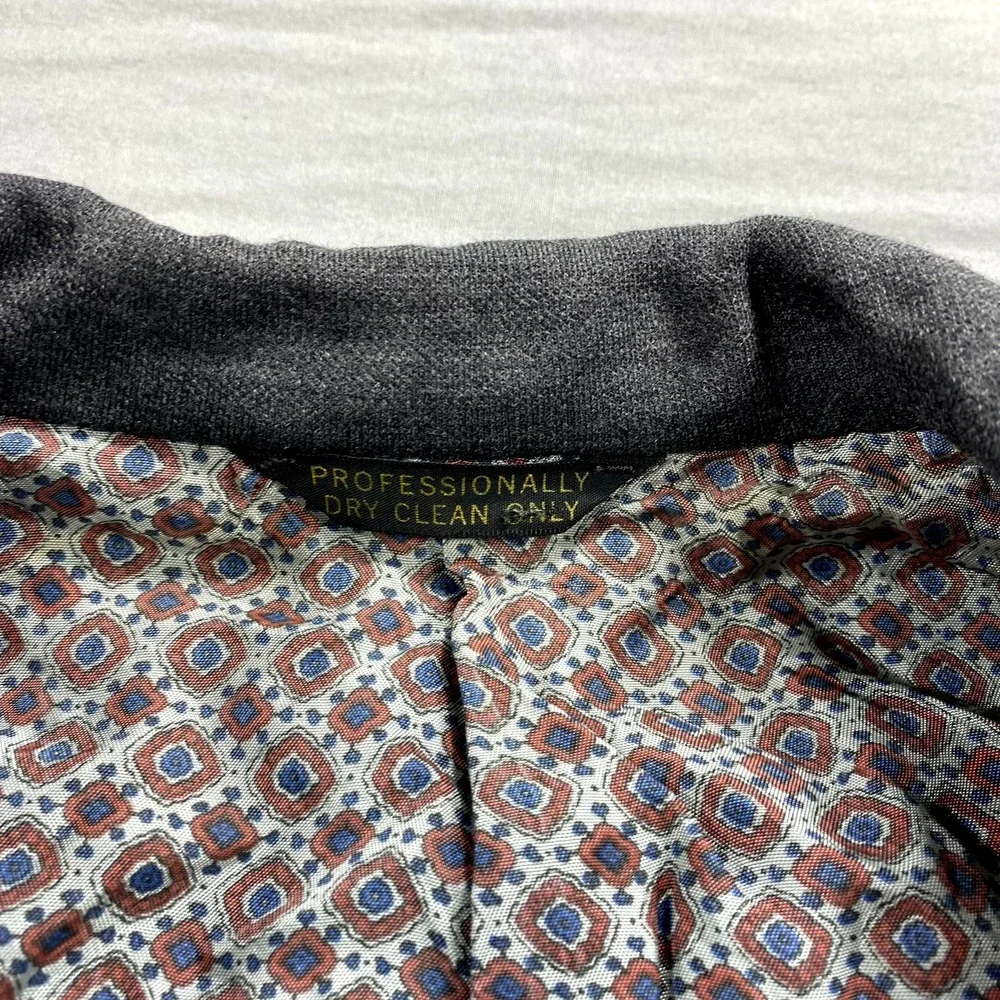 VINTAGE Cricketeer Blazer Mens 44R Gray Double Knit Polyester Sport Coat Jacket‎